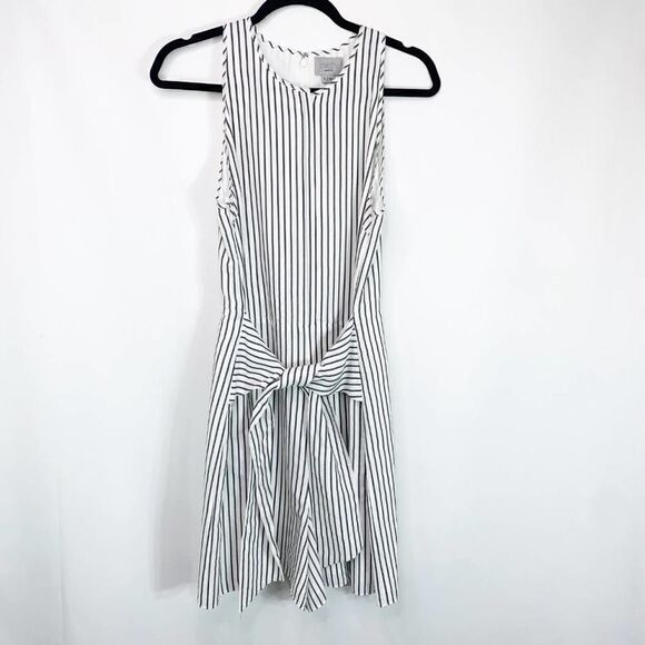 Grey Jason Wu Womens Black White Striped Tie Waist One Piece Romper Size 6 - Picture 4 of 10
